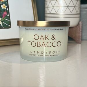 Sand + Fog Oak & Tobacco 2 Wick Candle with Gold Lid 12oz - Smells Amazing